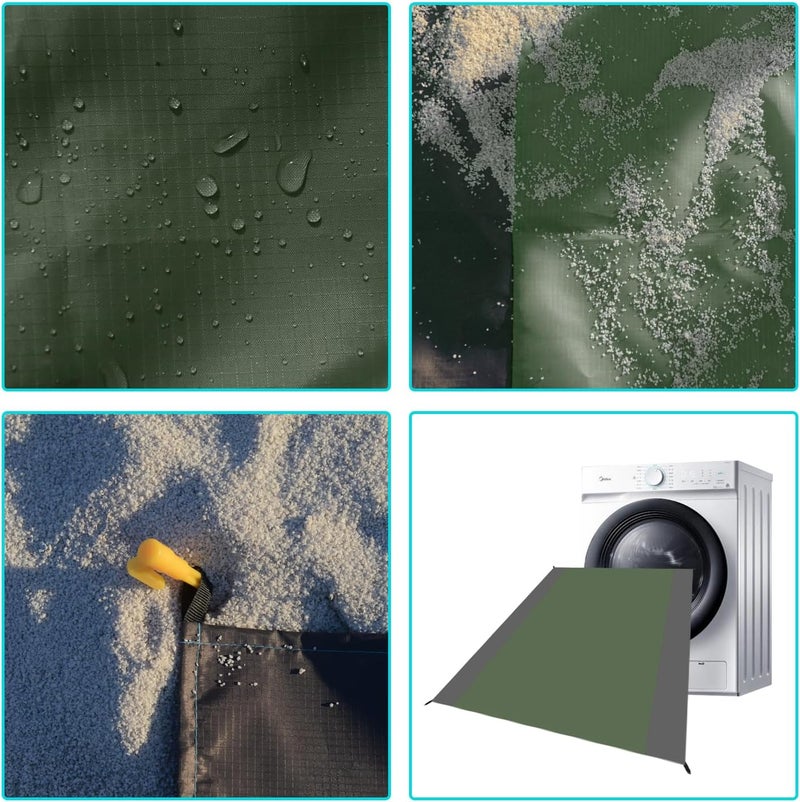 Wind Tour Waterproof Camping Tarp Lightweight Multifunctional Tent Footprint for Camping, Hiking Backpacking, Compact Tent Tarp Ground Sheet Mat for Ground or Under Tent（55.1" x 78.7" | Dark Green） - Image 5
